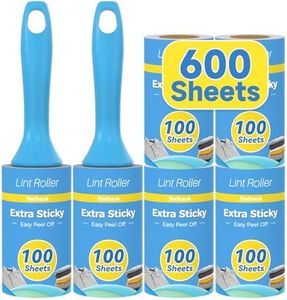 Swihauk 600 Sheets Extra Sticky Lint Rollers for Pet Hair, Easy Spiral Tear Lint Roller for Clothes with Ergonomic Handle, Multipurpose Lint Remover for Furniture, Carpet, Car Seat