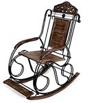 THEHEARTWILL® Wooden, Iron Rocking Chair | Relax Chair | Traditional Rocking Armchair for Home & Office (Wood & Iron)