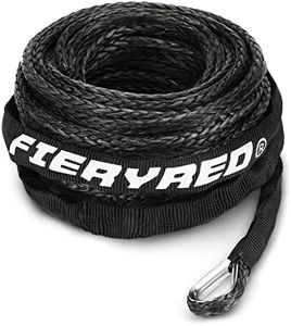 ieryRed 3/16” Winch Rope Cable,50 FT 8500 LBS ATV/UTV Synthetic Winch Rope, Winch Line Replacement with Protective Sleeve Suits for 3000 to 6000LBS Winch, Orange/Black/Grey Available