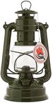 Feuerhand Outdoor Hurricane Oil Lantern 276 Green - German-Made Since 1893, Paraffin Lamp with Galvanized Steel, Rust-Resistant, Kerosene Lantern, 300ml Tank 20 Hour Burn, Safe Hanging or Table Use