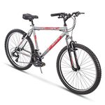 Huffy Hardtail Mountain Trail Bike 24 inch, 26 inch, 27.5 inch, 26 inch wheels/20 inch Frame, Gloss Nickel