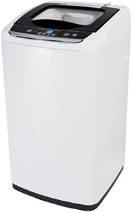 BLACK+DECKER 0.9 Cu. Ft. Portable Washer, 6.6 lb. Capacity Washing Machine for Homes & Apartments, 5 Wash Cycles, Quick Connect Sink Adapter and Drain Hose Included, Transparent Lid & LED Display, BPWM09W, White