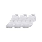 Under Armour Unisex Performance Tech Pro No Show Socks 3 Pack, (100) White/White/Mod Gray, Large