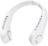 Deyaah Portable Neck Fan, 3000mAh 360° Bladeless Cooling Personal Neck Fan Rechargeable Hand-free Neck Fan with 5 Speeds for Travel, Outdoor, Home, Office, School, Camping (White)