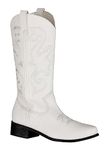 White Cowboy Boots for Men | Costume Shoes for Adults Size 9