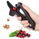 Cherry Pitter - Heavy-Duty Olive and Cherry Pitters Corer Tool with Space-Saving Lock Design, Multi-Function Cherries Stoner Seed Remover Tool for Making Cherry Jam (Black)