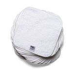 Cheeky Wipes - 25 Washable Cotton Terry Cloth Wipes, 15x15cm White Reusable Towelling Wipes, Extra Soft & Perfect For Nappy Changes | Eco Friendly