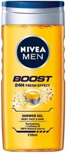 NIVEA MEN Doccia Shampoo Boost 6 x 250 ml, docciaschiuma uomo rinfrescante per corpo, viso e capelli, Gel e shampoo uomo energizzante con Caffeina naturale