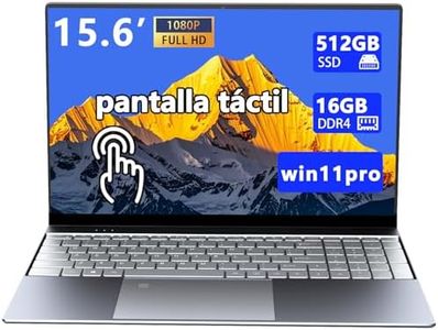 Morostron 15,6 Pouces Ordinateur Portable Portable Tactile avec Un boîtier entièrement en métal Haut de Gamme, 16Go DDR4+512Go SSD, processeur quadricœur N95 à 3,4 GHz, 1920×1080, Win11Pro