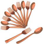 Parage 12 Pieces Stainless Steel Rose Gold Cutlery Set, 19 cm Each, Premium Cutlery Set for Home & Kitchen, PVD Rose Gold Flatware, Elegant Dining (6 Table Spoons & 6 Table Forks)