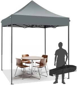 TOOLUCK Carpa Plegable de 2 x 2 m, Resistente al Agua, Estable, Resistente al Invierno, fácil de Montar, Tienda Comercial de Alto Rendimiento, protección UV 50+ 3 Alturas Ajustables, Carpa para