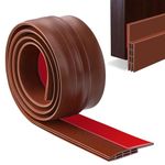 ANOXA Door Draft Stopper Under Door Seal for Exterior/Interior Doors, Door Sweep, Soundproof Door Bottom Weather Stripping, 2 Inch W x 39 Inch L (Brown)