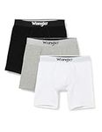 WRANGLER Men's Boxer Shorts in Black/White/Grey | Soft Touch Organic Cotton Mid Length Trunks with Stretchy Elasticated Waistband | Comfortable and Breathable Underwear - Multipack of 3