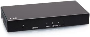 C2G 4-Port HDMI Distribution Amplifier Splitter - 4K 60Hz - Ideal for Switching between Blu-ray players, gaming consoles, digital cable, multiple displays or satellite boxes and A/V receivers