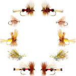 The Fly Fishing Place Basics Collection - Hair Wing Dry Fly Assortment - 10 Dry Fishing Flies - 5 Patterns - Hook Sizes 10, 12, 14