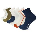 Merrel Men's and Women's Recycled Cushioned Socks - 6 & 12 Pairs - Hiking Arch Support, Ankle - Navy Assorted (6 Pairs), Small-Medium