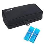 SUNMON Insulin Travel Case with 2 Ice Pack - Handy Insulin Cooler Travel Case TSA Approved, Diabetes Travel Case for Insulin Pen and Other Supplies (Black)