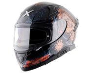 AXOR Apex Trance ISI ECE & DOT Certified Full Face Helmet for Men and Women with Pinlock Fitted Outer Clear Visor and Inner Smoke Sun Visor(Black Gold, Size:L)