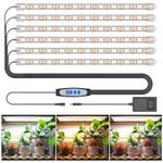 Kullsinss 6 Bars Grow Light Strip, 36W 360 LEDs Grow Lights for Indoor Plants Full Spectrum, 660nm/3000K/6000K Sunlike Plant Light for Indoor Growth with 3 Spectrum Modes, UL Listed Adapter, 16 Inch