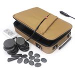 Goodtar Portable Massage Stone Warmer Set, 20 Pcs Basalt Hot Stones with Heater Kit, Electric Hot Stones Warmer Massager for Professional/Home Spa, Digital Controller Heating Travel Bag