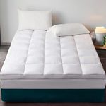 Luxury Mattress Topper Single Size - Soft & Cooling, 100% Pure Cotton, Durable & Water Repellent Pillow Top, Optimum Thickness with Down Alternative Fill, 30cm Deep Pocket Skirt