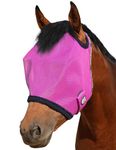 Harrison Howard All Round Mesh Horse Fly Mask UV Protective with Fleece Padded Edging Purple L