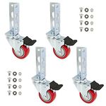 4pc - Storage Rack Caster Wheels (Adapts to Boltless Self Locking Shelving Racks) (3" (500 Max Total Capacity))