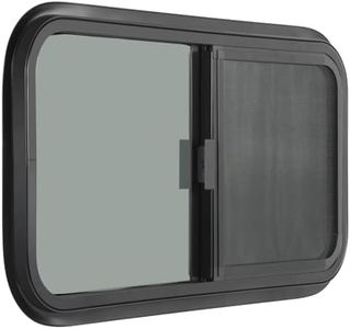 OUTPRIZE Horizontal RV Window, 24" W x 20" H Tinted Sliding RV Window with Net Screen and Trim Ring, Fit for 1" or 1-1/2" Thickness Wall, DOT Approved