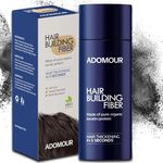 Adomour Hair Building Fiber 27.5g | Keratin Fibers for Thin, Fine & Thinning Hairs | Natural Coverage | Instant Thickening & Volumizing | Bald Spot Cover Up Hair Fiber Powder for Men & Women (Black)