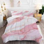 FUYEUN Marble Bedding Sets King Size Pale Pink Chic Gold Comforter Sets for Girls Teens Women Glitter Luxury Marbling Texture Quilt 1 Comforter + 2 Pillow Cases