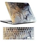 Hard Shell Compatible with MacBook Pro 13 inch 2015 2014 2013 2012 Release A1502 A1425, Printing Plastic Protective Laptop Case with Keyboard Cover for MacBook Pro Retina 13.3", Grey Marble