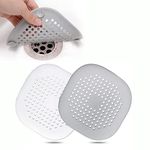 2 Pcs Silicone Drain Protector with Sucker, Sink Strainer Protector, Shower Drain Covers Hair Catcher, Strainer Plug Trap Filter for Bathroom, Bathtub, Kitchen