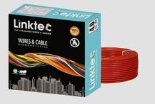 (Linktec) Meters PVC Insulated Copper Wire Single Core Flexible House Cable for Domestic & Industrial Connections Electric Wire (Black) (4SQ.MM, RED)