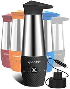 Spardar 12V Car Kettle Water Heating Cup for Car Stainless Steel Fast Water Boiler & Heater with LED Indicator Light for Water, Tea, Coffee and Milk