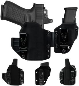 Deerco Appendix Carry Holster Compatible with Glock 19-Soft Surfacefor Comfort Holster with Removable Magazine Pouch,IWB&AIWB Holster Fits G19 Gen1-5;23;32;19X,PSA Dagger& P10C (Dark Black)