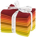 Robert Kaufman Kona Cotton Solids Autumn Hues Fat Quarter Bundle 12 Precut Cotton Fabric Quilting FQs Assortment FQ-1371-12