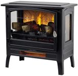 Country Living Infrared Freestanding Electric Fireplace Stove Heater in Black | Provides Supplemental Zone Heat with Remote, Multiple Flame Colors, Metal Design with Faux Wooden Logs