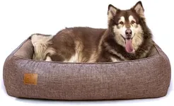 ATIFBOP Orthopedic Dog Bed for Large Dogs, Memory Foam Dog Sofa with Waterproof & Washable Cover, Cooling Energy Gel. Couch, Pain Relief Soft Couch Pet Bed (46x38x12 inch, Brown)