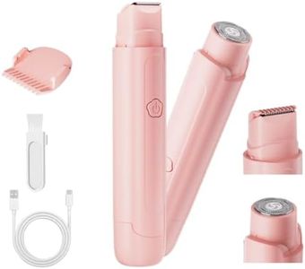 Bikini Trimmer for Women - 2 in 1 Women Electric Razor, Rechargeable Body Hair Trimmer and Facial Hair Remover, IPX7 Waterproof Wet & Dry Use Womens Electric Shaver for Bikini Underarm Leg Arm Body