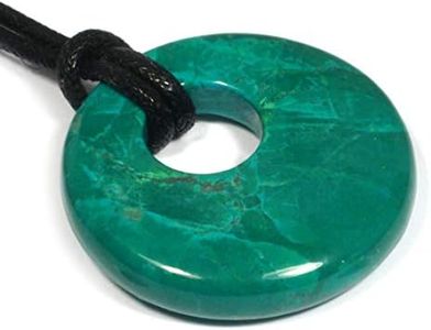 Gemini Birthstone Necklace - Chrysocolla Howlite Donut