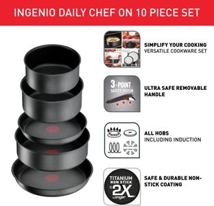 Tefal Ingenio 10-Piece Induction Pan Set – Stackable Cookware