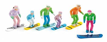 Jaegerndorfer JaegerndorferJC54300 6 Pieces Standing Figures with Head Snowboards, 1:32 Scale, Multi-Color, 123