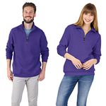 Charles River Apparel Men's Crosswind Quarter Zip Sweatshirt, Purple, XL