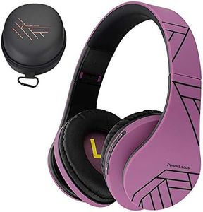 PowerLocus Cuffie Bluetooth Over Ear, Cuffie Wireless Bluetooth 5.3, Hi-Fi Stereo Suono, Senza Fili con Microfono, Pieghevoli, Micro SD/TF, FM Radio per Viaggio/Telefono/PC/Ufficio (N Viola)