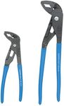 Channellock GLS-2 Griplock 2 Piece 9-1/2-Inch and 6-Inch Tongue and Groove Plier Set, Blue, Matte/Unpolished