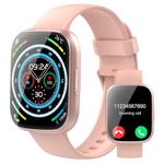 Smart Watch for Men Women(Answer/Make Calls), 1.95" HD Touch Screen Fitness Watch with Sleep Heart Rate Monitor, 110+ Sports Modes, IP68 Waterproof Activity Trackers Compatible with Android iOS, Pink