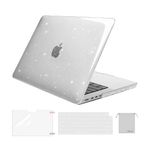 MOSISO Compatible with MacBook Pro 14 inch Case 2023 2022 2021 Release M3 A2918 A2992 M2 A2779 M1 A2442, Sparkly Glitter Plastic Hard Shell&Keyboard Cover&Screen Protector&Storage Bag,Transparent