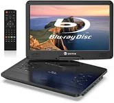 WONNIE 16.9" Portable Blu ray DVD Player with 14.1" 1080P HD Swivel Screen, 4-Hour Rechargeable Battery, Supports HDMI Output, Surround Audio, Last Memory, USB/SD Card, AV in