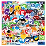 100PCS Computer Programmer Language Logo Stickers Packs, Funny Science Decals for Developers, Coders, Hackers, Geeks, Engineers, Vinyl Waterproof New Version DEV Stickers for Water Bottles, Phone