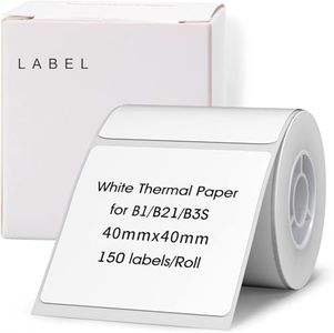 NIIMBOT Labels, 1.57'' x 1.57'' (40x40mm) Thermal Sticker Label, Waterproof Price/Memo Labels for NIIMBOT B1/B21/B3S/K3 Label Printer, 1 Roll of 180 Self-Adhesive Thermal Labels (White)